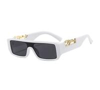 QSYJCCXD Gafas de sol rectangulares para mujeres y hombres, lentes degradadas, marco de policarbonato, con estampado de leopardo, UV400, C3, Talla única