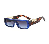 QSYJCCXD Gafas de sol rectangulares para mujeres y hombres, lentes degradadas, marco de policarbonato, con estampado de leopardo, UV400, C6, Talla única