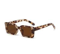 QSYJCCXD Gafas de sol rectangulares pequeñas para mujer, estilo retro, UV400, color ámbar, 1, Talla única