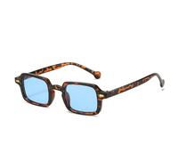 QSYJCCXD Gafas de sol rectangulares vintage con estampado de leopardo azul, para mujeres y hombres, C2, Talla única