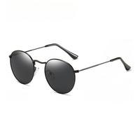 QSYJCCXD Gafas de sol redondas de metal retro para hombre, gafas de espejo de hip hop para mujer, Wpgj017 Negro, Talla única