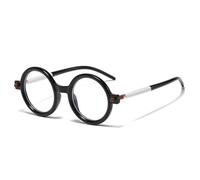 QSYJCCXD Gafas de sol redondas de moda populares para mujer, retro, lentes transparentes de doble color, lentes de sol para hombres, gafas de sol de tendencia UV400, negro transparente, Talla única