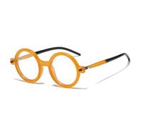 QSYJCCXD Gafas de sol redondas de moda populares para mujer, retro, lentes transparentes de doble color, lentes de sol para hombres, gafas de sol de tendencia UV400, Naranja transparente, Talla única