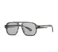 QSYJCCXD Gafas de sol retro de doble puente para mujer, gradientes, UV400 remaches, lentes de sol para hombre, Gris Rayas Gris, Talla única