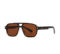 QSYJCCXD Gafas de sol retro de doble puente para mujer, gradientes, UV400 remaches, lentes de sol para hombre, Marrón, Talla única