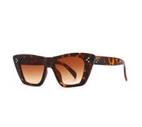 QSYJCCXD Gafas de sol retro para mujer, colores caramelos, gafas de sol para hombre, color azul y rosa, UV400, Gradiente de té de leopardo, Talla única