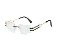 QSYJCCXD Gafas de Sol sin Borde Retro Mujeres Men Punk Metal Gasas Damas Damas sin Lentes sin Marco Uv400 Sombras Fashion Gheas