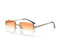 QSYJCCXD Gafas de sol sin montura rectangulares de metal vintage, sin marco, tintadas, para mujeres y hombres, 4 (Reino Unido), Talla única