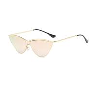 QSYJCCXD Gafas de sol vintage para mujer, marco de metal, lentes triangulares, lentes de sol estilo ojo de gato, gafas de sol femeninas UV400, C2, Talla única