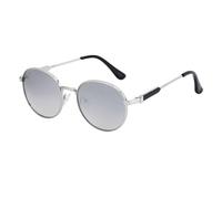 QSYJCCXD Gafas de sol vintage redondas con marco de metal para hombres y mujeres, lentes de sol de lujo de moda, C2 plateado, Talla única