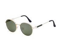 QSYJCCXD Gafas de sol vintage redondas con marco de metal para hombres y mujeres, lentes de sol de lujo de moda, C6 dorado y verde, Talla única