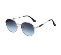 QSYJCCXD Gafas de sol vintage redondas con marco de metal para hombres y mujeres, lentes de sol de lujo de moda, C3 gris plateado, Talla única