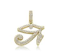 QSYJCCXD Gold de 14k sobre S925 Antiguo Colgante Egipcio Horus Eye Eye, densamente Collar moissanita, unir a Las Leyendas Antiguas con la Moda de Hoy, los Regalos del Día del Padre para papá