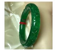 QSYJCCXD Green Jade Bangles Patrón Tallado Bangle Brazalete Jade Brazaletes para Mujeres Joyas Jade Jade Jewelry (61-62 mm)