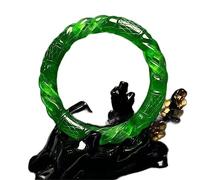 QSYJCCXD Jade Bangles Hollow Tallado Round Jade Bangle Jadite Bracelets Jewelry (61-62 mm)
