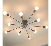 QSYJCCXD Lámpara de araña Moderna de Mediados de Siglo, iluminación de Techo de Metal Industrial, lámpara de Techo de Montaje en Semi Descarga, lámparas de Techo E27