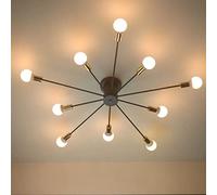 QSYJCCXD Lámpara de araña Moderna de Mediados de Siglo, iluminación de Techo de Metal Industrial, lámpara de Techo de Montaje en Semi Descarga, lámparas de Techo E27