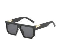 QSYJCCXD Lentes de sol retro punk cuadrados de color gelatina para mujer, UV400, a la moda, para hombre, lentes de sol degradados transparentes, negro mate y gris, Talla única