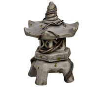 QSYJCCXD Linterna Solar Zen Pagoda, Estatua de Piedra de jardín al Aire Libre Estatua Impermeable al Estilo japonés Escultura arquitectónica Antigua, Adornos de Linterna LED con energía Solar Adornos