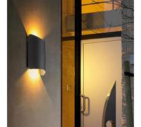 QSYJCCXD Luces de Pared al Aire Libre, Apliques Modernos de Aluminio Impermeable, iluminación de Porche Rectangular de 8.7 "hacia Arriba y hacia Abajo para el Montaje, 3000k Blanco Tibio