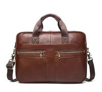 QSYJCCXD Maletín maletín malla de cuero bolso de laptop de cuero de gran capacidad bolso cruzado de mano (e)