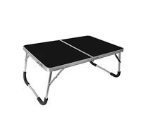 QSYJCCXD Mesa de campamento plegable de aluminio para camping, bandeja de cama para servir desayuno, mesa de picnic portátil para camping, senderismo, herramientas al aire libre (color: negro)