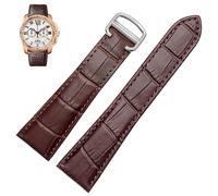 QSYJCCXD Mira la correa para la serie de calibre de tanque genuino cuero mecánico de cuero hombres y mujeres de 20 mm 23 mm 23 mm 25 mm Banda de reloj