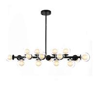 QSYJCCXD Molécula nórdica Candelier de Mediados de Siglo Matte Matte Negro Luz Colgante de Vidrio lámpara de Vidrio a Mano