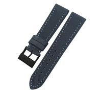 QSYJCCXD Nueva banda de reloj de tela de nylon de alta densidad de 22 mm para avenero negro lienzo verde con lienzo de cuero con correa de espejo de fondo