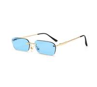 QSYJCCXD Nuevas Gafas de Sol sin Borde de la Moda 2025 Tendencia a la Tendencia de los Hombres Amarillos Azules claros