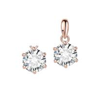 QSYJCCXD Nuevo 2025 Moissanite D Color 1CT 1.5CT 2CT 3CT Round 925 Collar Colgante de Plata esterlina para Mujer Sin joyería de decoración de Cadena Luxury con Sus Accesorios de Moda