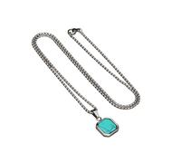 QSYJCCXD Nuevo 2026 Collar Colgante Cuadrado de Hombres Unisex 15 mm de Acero Inoxidable de Acero Inoxidable Joya de Regalo de Collar geométrico de Acero Inoxidable para Mujeres y Hombres
