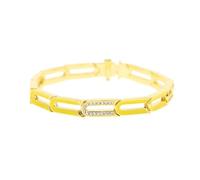 QSYJCCXD Nuevo 2026 Gold Colors Neon Enamel CZ Colorido Pulsera de cadena de enlace abierto 17cm 19cm Fashion Geométrica Joyería Accesorios de moda Regalo creativo