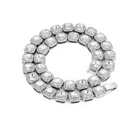 QSYJCCXD Nuevo brazalete europeo y americano Glasia cuadrada de vidrio cuadrado de 12,6 mm Pulsera de azúcar de roca Hip-hop Accesorios de tendencia (circunferencia de 9 pulgadas)