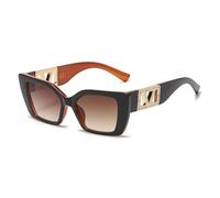 QSYJCCXD Nuevos lentes de sol rectangulares para mujer 2025, C2 marrón, Talla única