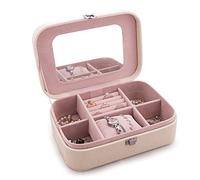 QSYJCCXD Organizador de joyería Organizador de Caja de joyería para Mujeres niñas European Grandes Pendientes de Almacenamiento Pulsero Pulsero Reloj Organizador de joyería de joyería Pequeño
