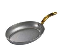 QSYJCCXD Pan de paella española de acero inoxidable de 6 tamaños con un solo mango ovalado seaapaella plato no stick paella cocina utensilios de cocina, sartén para hogares o restaurantes/plata/24 cm