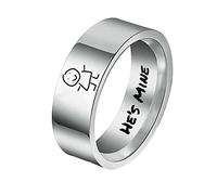 QSYJCCXD Promise inoxidable suena plata, novio y novia de 8 mm emparejan su y su pareja suena, R 1/2, A