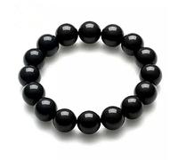 QSYJCCXD Pulsera de cristal de piedra preciosa de tourmalina negra genuina de 8 mm