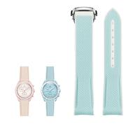 QSYJCCXD RABED Silicone Curved End Watches Banda Nuevas bandas de vigilancia de 20 mm Correa de reloj para Omega X Swatch Joint Moonswatch Celestial Sports