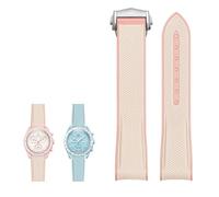 QSYJCCXD RABED Silicone Curved End Watches Banda Nuevas bandas de vigilancia de 20 mm Correa de reloj para Omega X Swatch Joint Moonswatch Celestial Sports