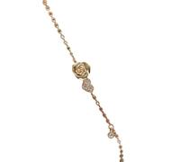 QSYJCCXD Real 925 Sterling Silver Zircon Heart Rose Pulseras de Encanto para Mujeres Luces Ligeras Finas Accesorios de Lujo