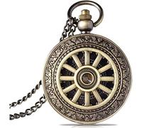 QSYJCCXD Reloj de Bolsillo, Reloj de Bolsillo para Hombres Case Dorado mecánico Numerales Romanos