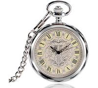 QSYJCCXD Reloj mecánico Reloj Hour Open Face Chain Regalo con Estilo de Navidad