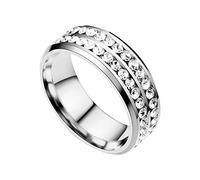 QSYJCCXD Rings de mujeres Fashion Double Diamond Finger Promise Wedding Engagement Promise