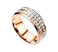 QSYJCCXD Rings de mujeres Fashion Double Diamond Finger Promise Wedding Engagement Promise