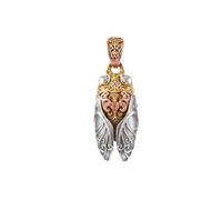 QSYJCCXD S925 Silver Increíble Collar Colgante de Oro Cicada Colgante Colgante de Hombres y Mujeres Copper de Regalo