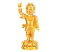 QSYJCCXD Spulpture Tabletop Feng Shui Buda Estatua para decoración, Artesanía de Resina Príncipe Buddha Adorno Sakyamuni Estatua de Buda Que apunta al Cielo y apuntando al Buda de la Tierra, Gold