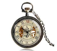 QSYJCCXD Steampunk Números Romanos Mecánicos Bolsillo de Bronce Patrón de árbol de Esqueleto Simple Exquisito Hombre Hombre Mujer Presenta