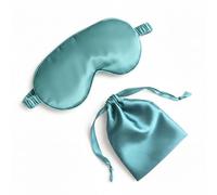 QSYW Antifaz para dormir de seda para dormir, cubierta de ojos de satén, máscara de ojos de satén para dormir, bolsa de almacenamiento de seda, color verde